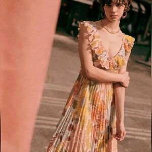 NWT Sezane Rachelle Floral MIDI Dress